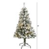 Fir Wood * | 4Ft Nearly Natural Pre-Lit Led Flocked West Virginia Fir Artificial Christmas Tree Clear Lights