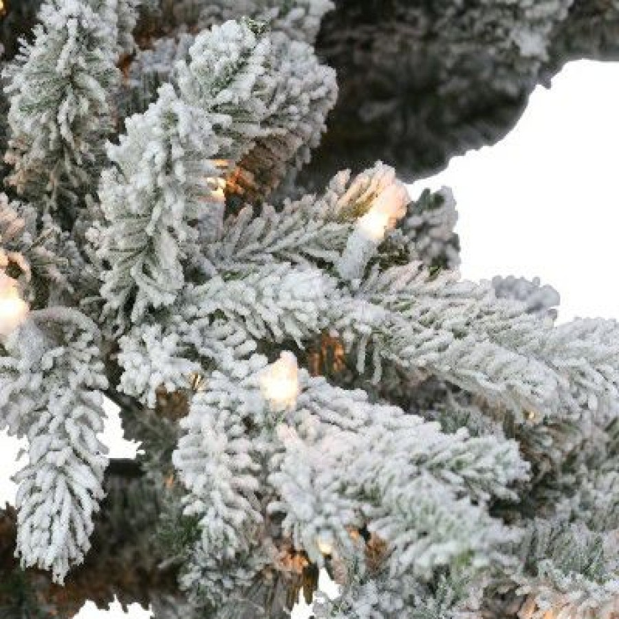 Fir Wood * | Puleo 7.5' Pre-Lit Flocked Utah Fir Artificial Christmas Tree Clear Lights