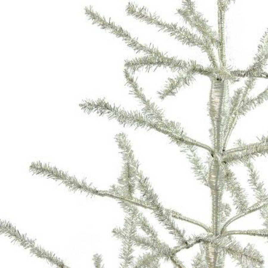 Pine * | Northlight 3 Unlit Artificial Christmas Twig Tree Full Champagne Tinsel