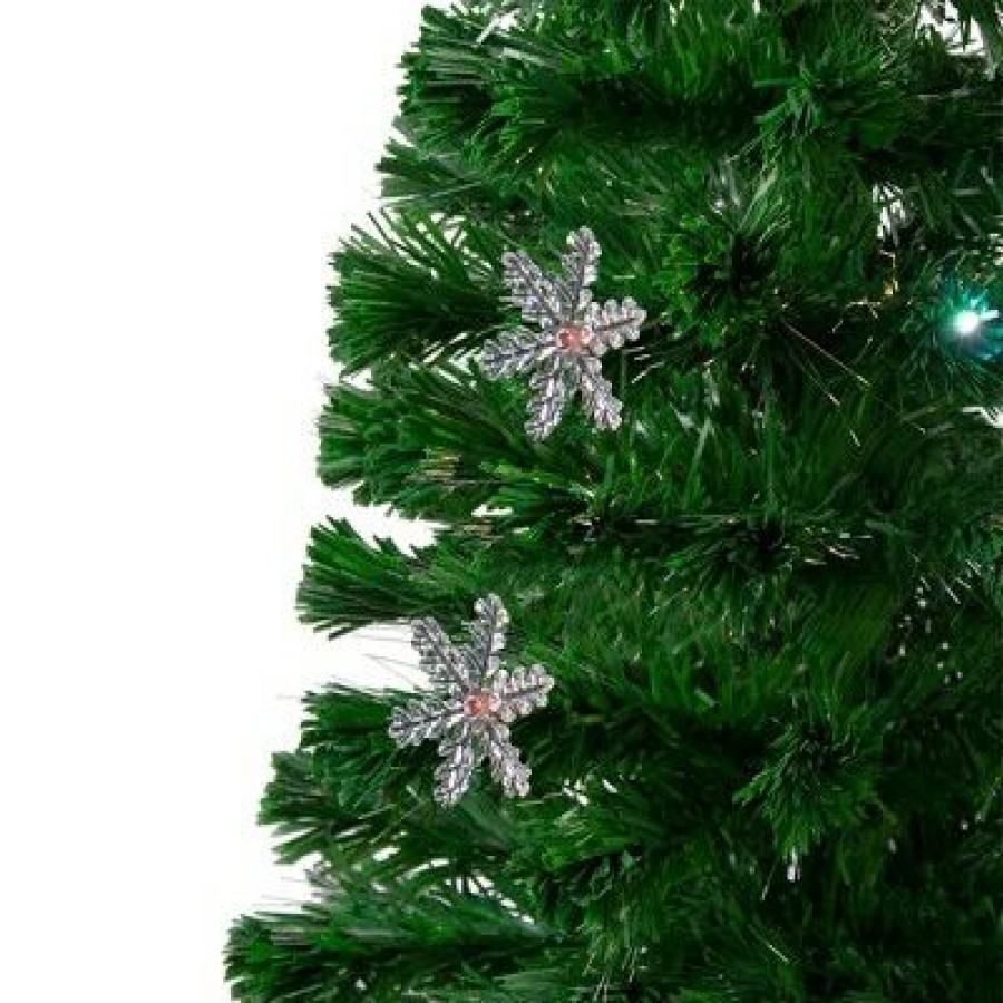 Pine * | Northlight 4 Prelit Artificial Christmas Tree Color Changing Fiber Optic With Snowflakes