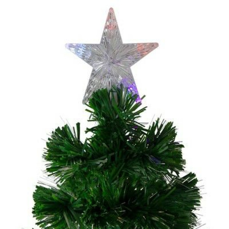 Pine * | Northlight 4 Prelit Artificial Christmas Tree Color Changing Fiber Optic With Snowflakes