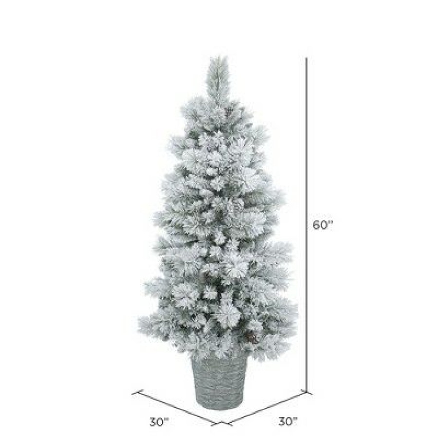 Unidentified Plant Variety * | Vickerman Flocked Ashton Artificial Christmas Tree