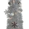 Pine * | Northlight 6 Pre-Lit Silver Pre-Decorated Pop-Up Artificial Christmas Tree