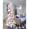 Unidentified Plant Variety * | Treetopia All Snowed In White 8 Foot Artificial Prelit Slim Narrow Christmas Tree Holiday Decoration With White Led Lights, Premium Stand & Foot Pedal