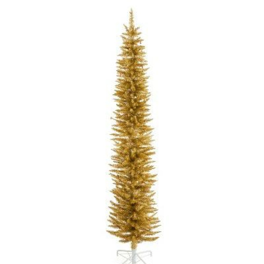 Unidentified Plant Variety * | Evergreen Classics Home Heritage 7 Foot Prelit Artificial Pencil Christmas Holiday Tree With White Led Lights, Folding Metal Stand And Easy Assembly