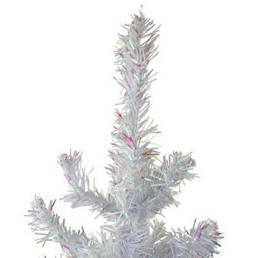 Pine * | Northlight 4 White Iridescent Pine Artificial Christmas Tree Unlit