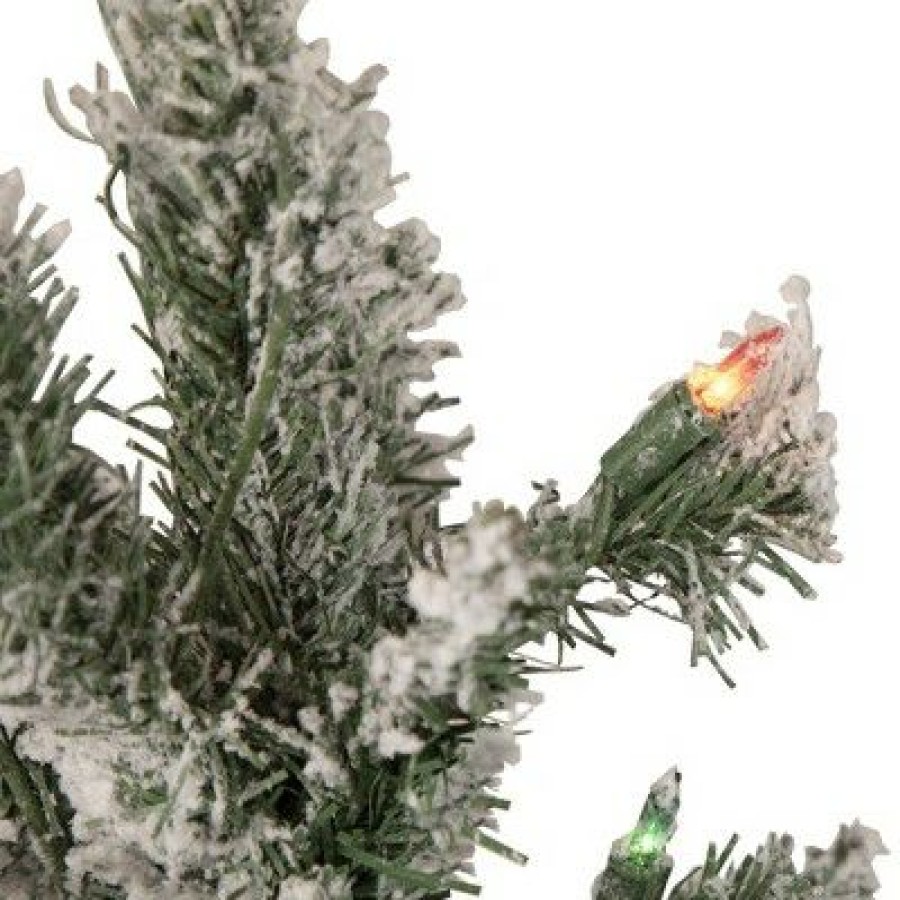 Pine * | Northlight 3 Prelit Artificial Christmas Tree Medium Heavily Flocked Multicolor Lights