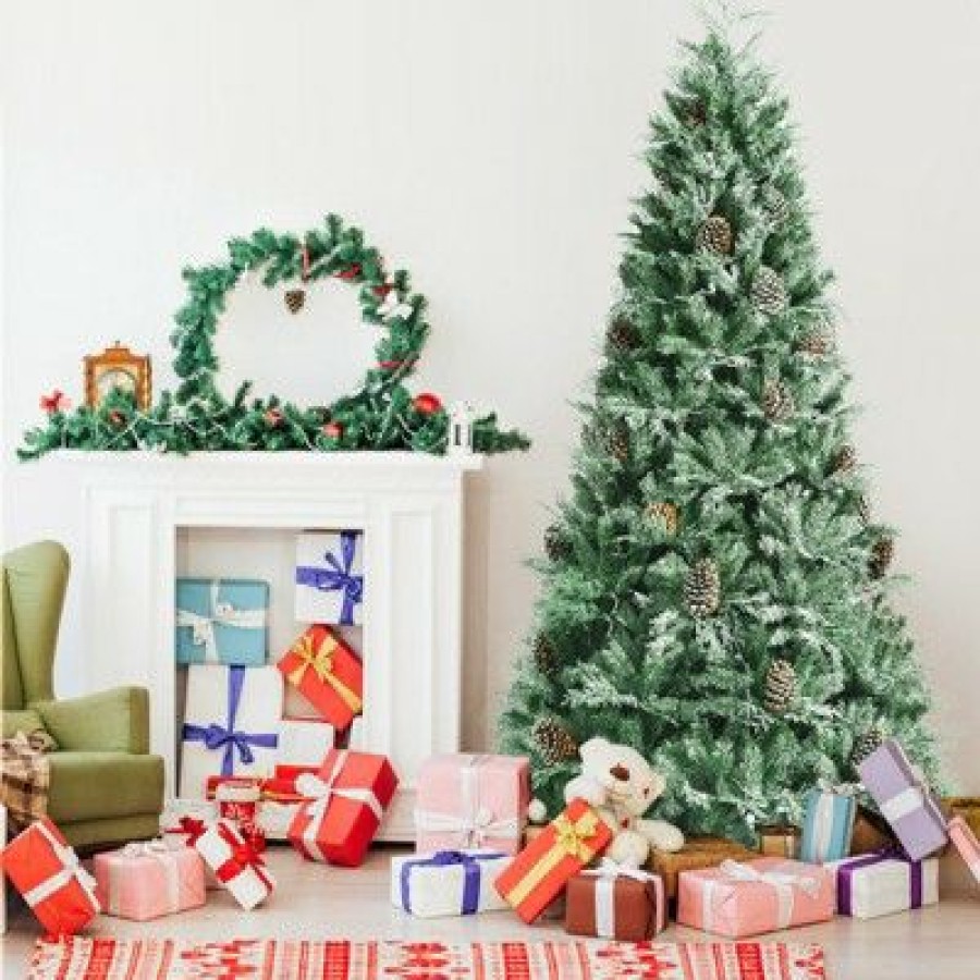 Pine * | Tangkula 8 Ft Artificial Christmas Tree Mixed Pe & Pvc Xmas Tree Office And Party Festival Holiday Decor Green