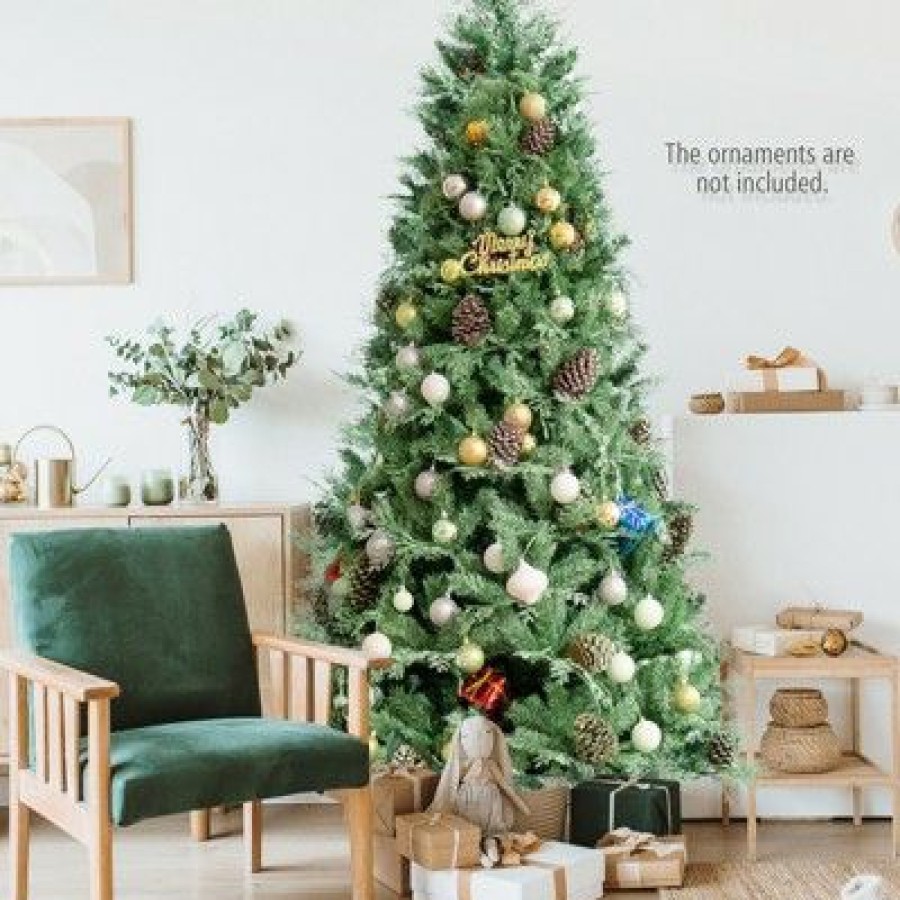 Pine * | Tangkula 8 Ft Artificial Christmas Tree Mixed Pe & Pvc Xmas Tree Office And Party Festival Holiday Decor Green