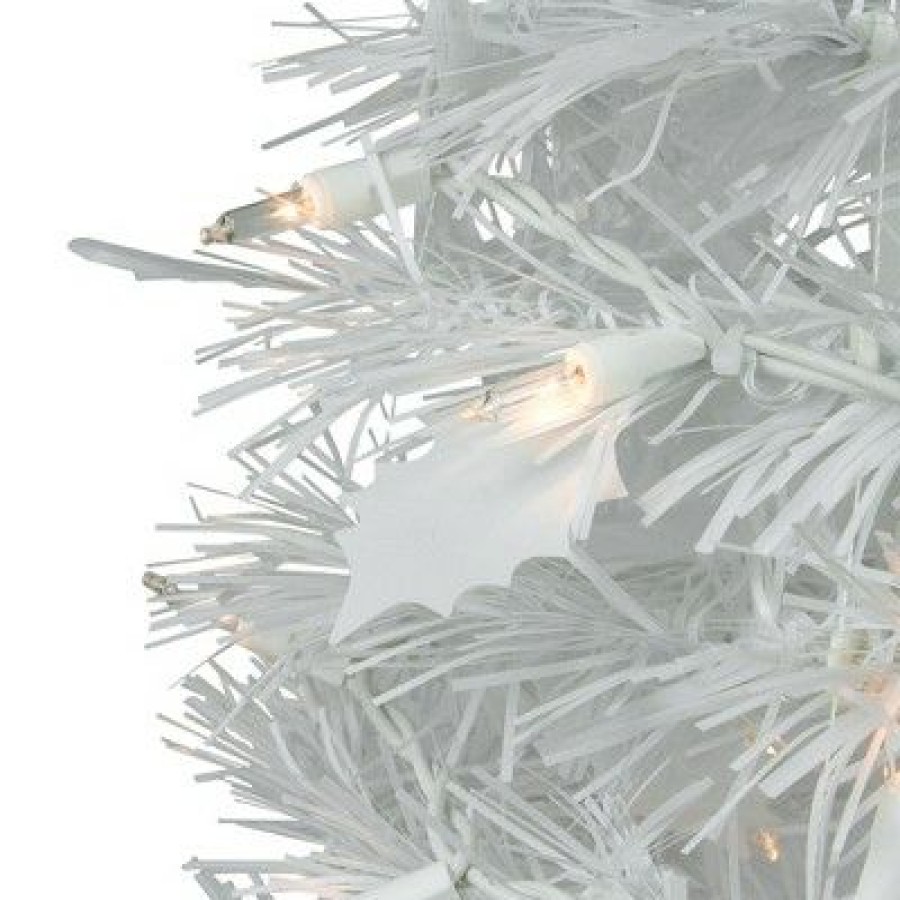 Pine * | Northlight 4 Pre-Lit White Tinsel Pop-Up Artificial Christmas Tree, Clear Lights