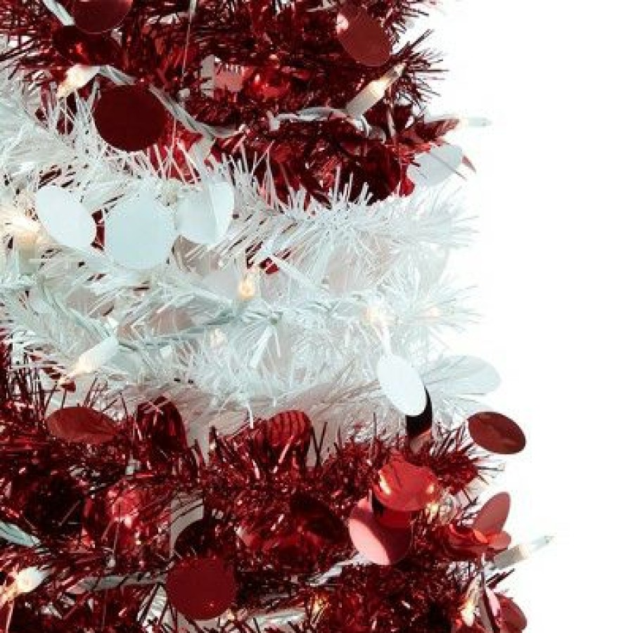 Pine * | Northlight 6 Pre-Lit Candy Cane Pop-Up Artificial Christmas Tree, Clear Lights