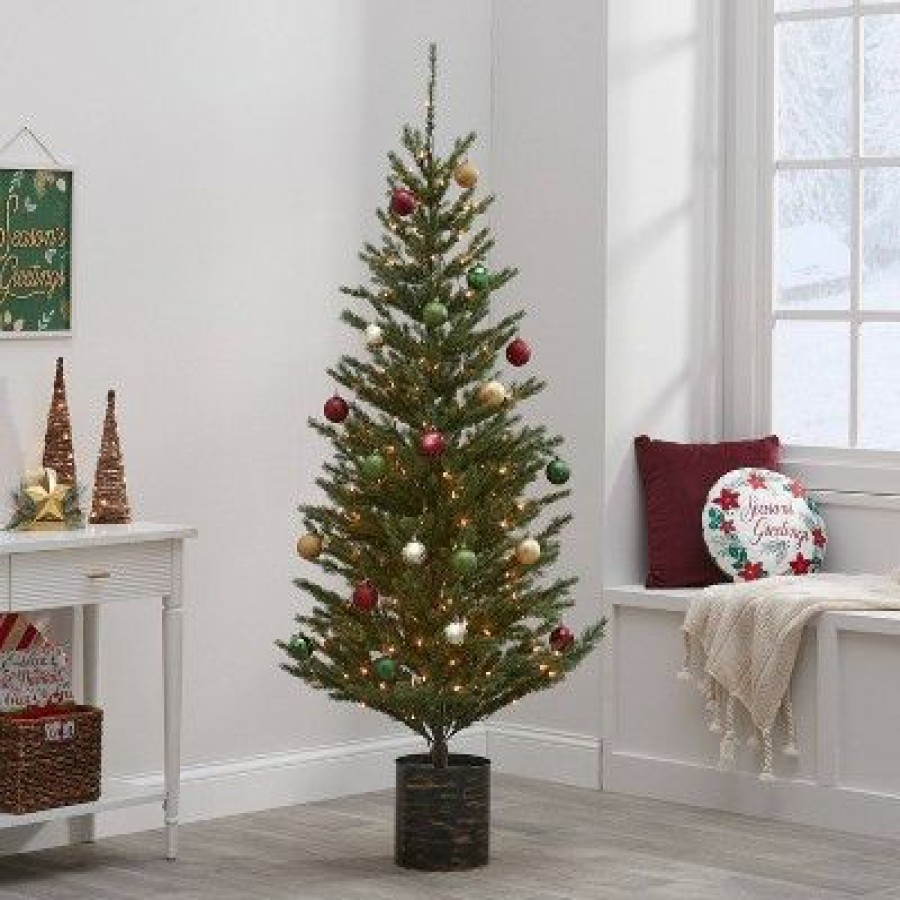 Balsam Fir * | 6' Pre-Lit Indexed Balsam Fir Potted Artificial Christmas Tree Clear Lights Wondershop