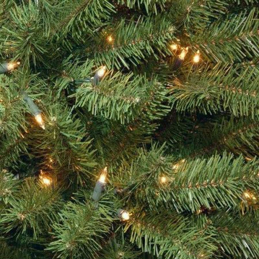 Spruce * | National Tree Company Pre-Lit Artificial Full Christmas Tree, Green, North Valley Spruce, White Lights, Includes Stand, 9Ft