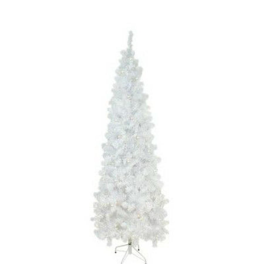 Pine * | Northlight 6.5 Pre-Lit Pencil White Winston Pine Artificial Christmas Tree Clear Lights