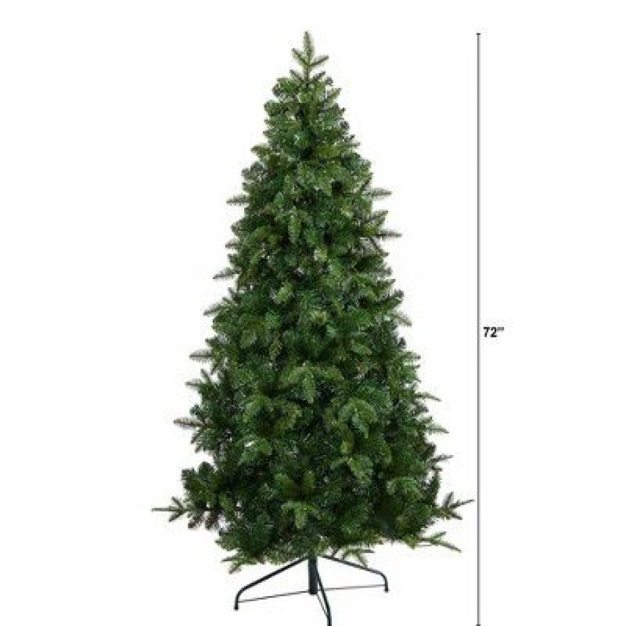 Spruce * | 6Ft Nearly Natural Pre-Lit Led Grand Teton Spruce Flat Back Artificial Christmas Tree Clear Lights