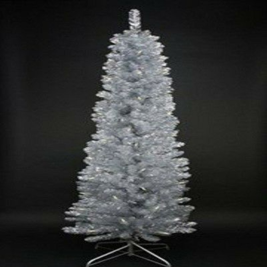 Pine * | Northlight 6 Prelit Artificial Christmas Tree Pencil Silver Tinsel Clear Lights