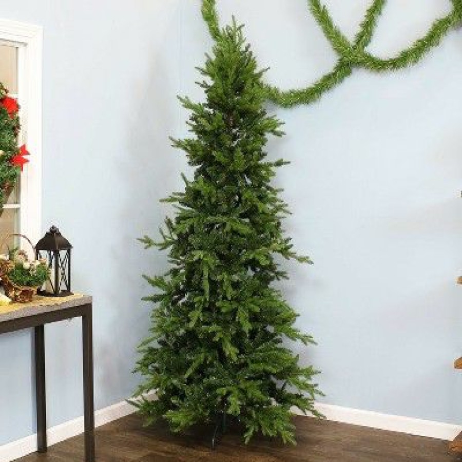 Spruce * | Sunnydaze Decor Sunnydaze Indoor Artificial Unlit Slim Christmas Holiday Tree With Metal Stand And Hinged Branches 7 Green