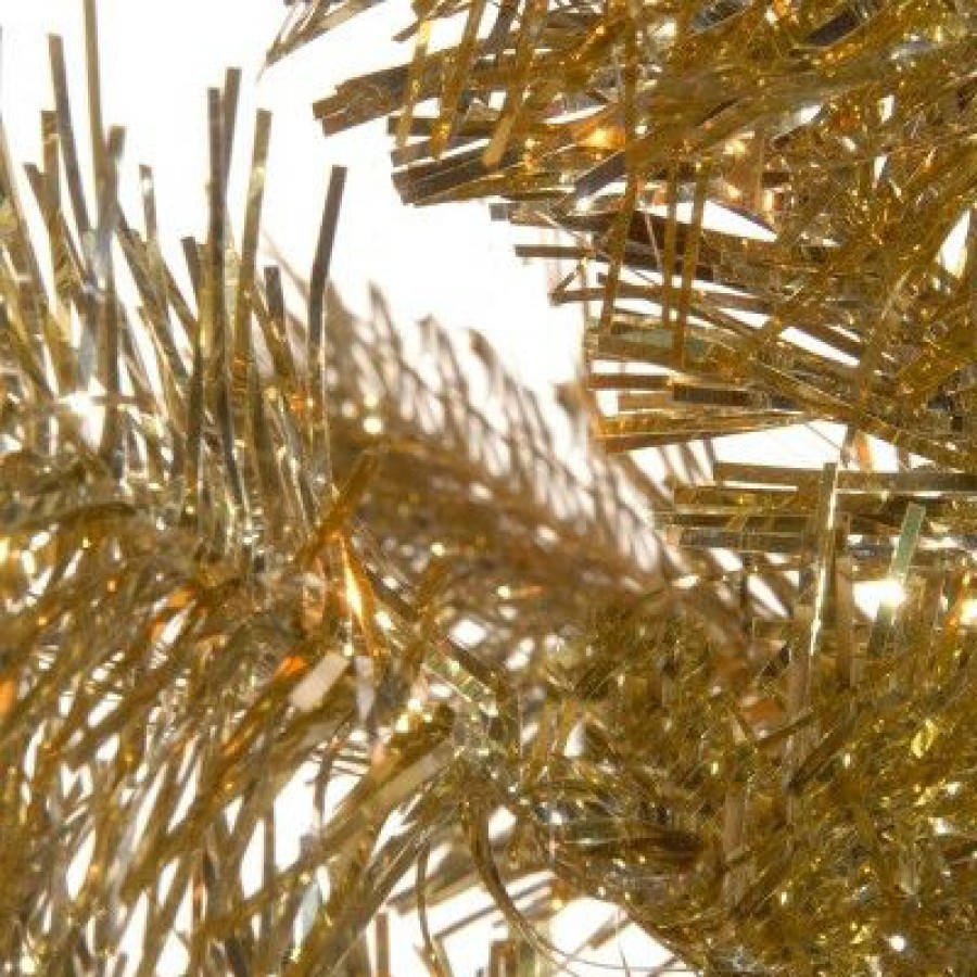 Unidentified Plant Variety * | National Tree Company 6Ft National Christmas Tree Company Champagne Tinsel Artificial Pencil Christmas Tree