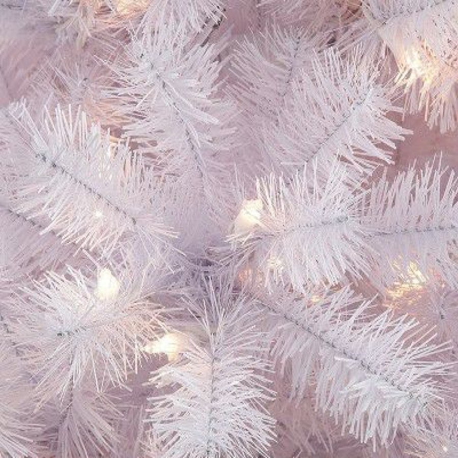 Fir Wood * | Puleo 7.5Ft Pre-Lit Artificial Christmas Tree White Full Newcastle Fir