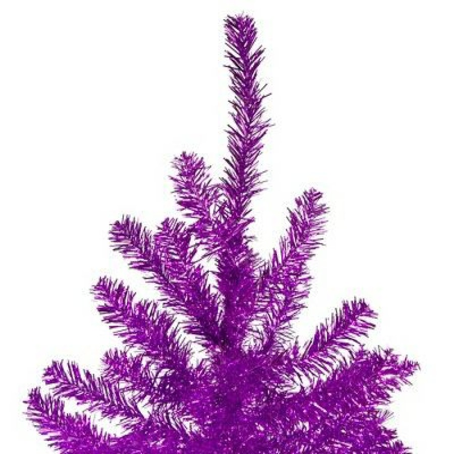 Pine * | Northlight 6 Metallic Purple Tinsel Artificial Christmas Tree Unlit