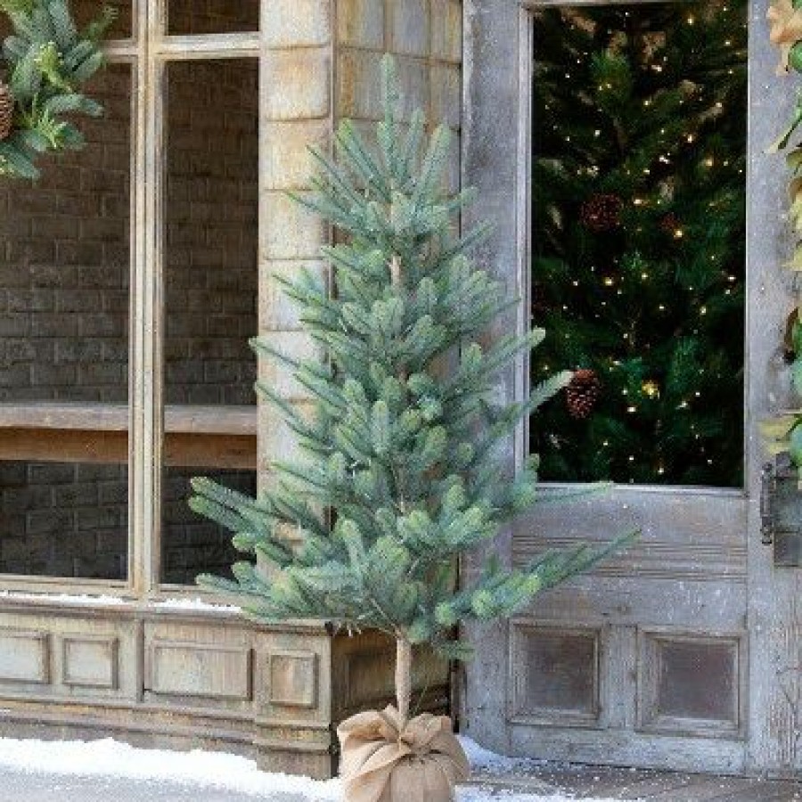 Spruce * | Park Hill Collection Burlap Wrapped Blue Spruce Seedling With Led Batt. Lights Lg