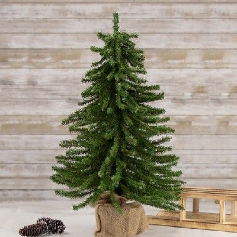 Pine * | Northlight 2 Potted Downswept Mini Village Pine Medium Artificial Christmas Tree, Unlit