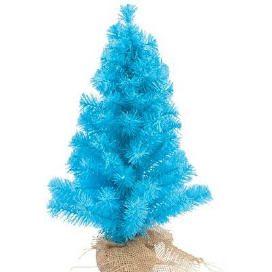 Pine * | Northlight 17.5 Cerulean Blue Pine Tree In Natural Jute Base Christmas Decoration