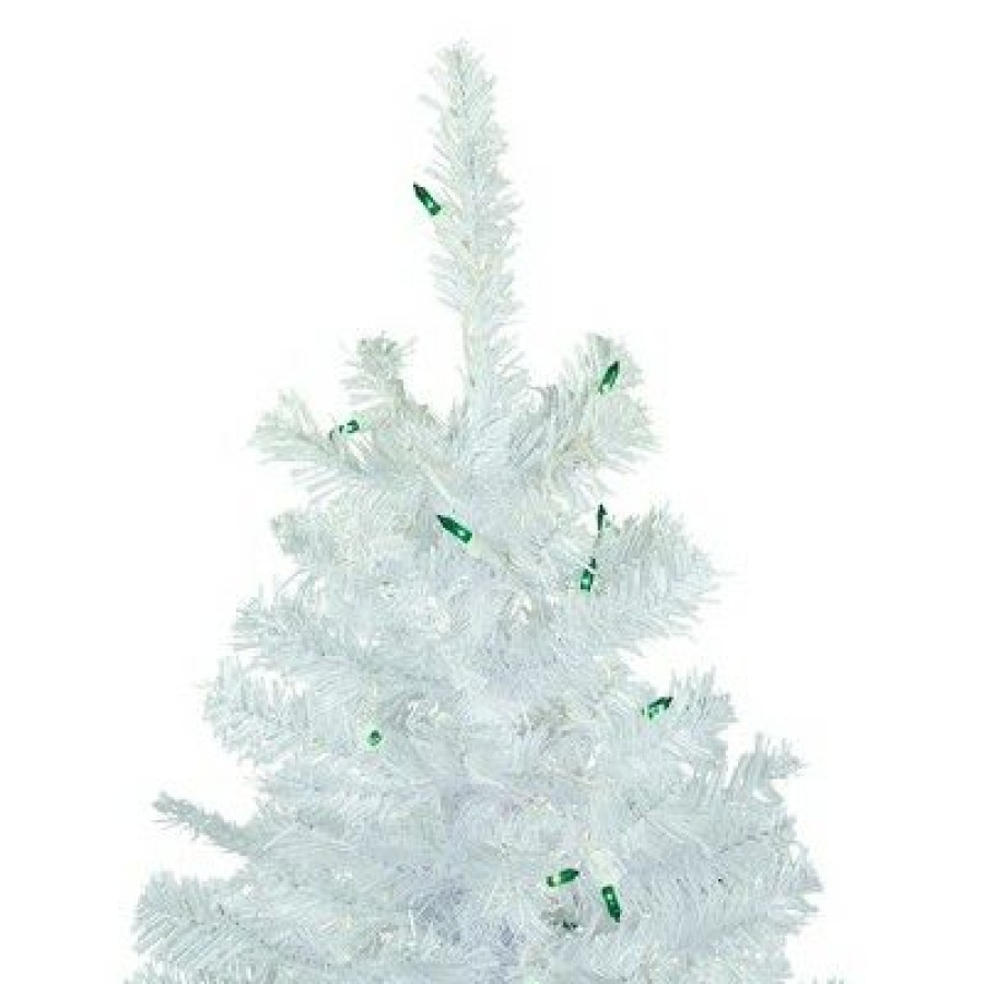 Pine * | Northlight 6.5 Pre-Lit Woodbury White Pine Pencil Artificial Christmas Tree, Green Lights