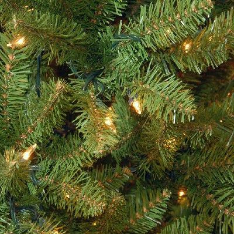 Fir Wood * | National Tree Company Artificial Pre-Lit Slim Christmas Tree, Green, Kingswood Fir, White Lights, Includes Stand, 6 Feet