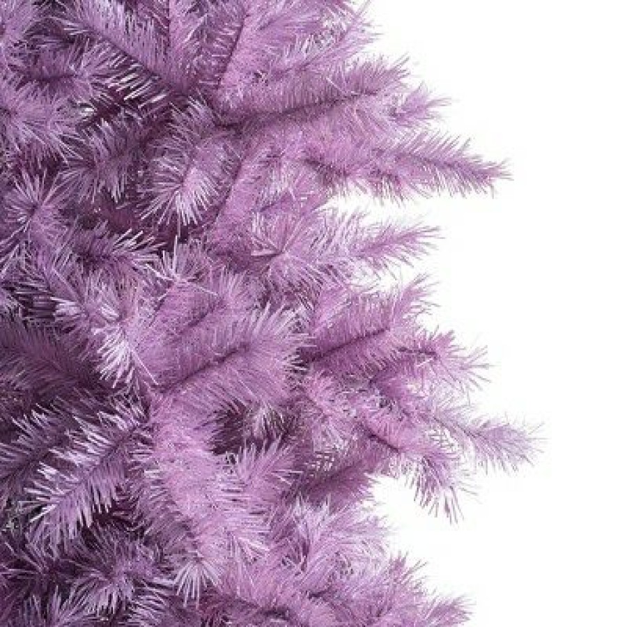 Unidentified Plant Variety * | Treetopia Lively Lavender 7 Foot Artificial Hinged Slim Prelit Christmas Tree With Clear Led Lights, Premium Stand, And On/Off Foot Pedal