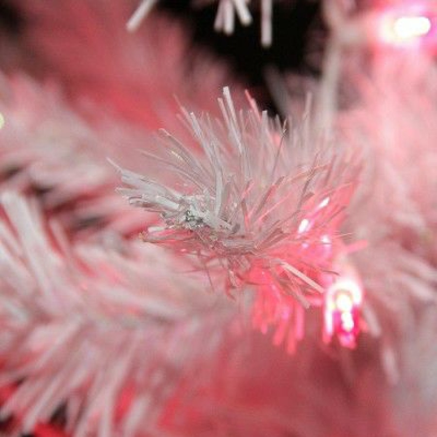 Pine * | Northlight 3 Pre-Lit White Iridescent Pine Artificial Christmas Tree Pink Lights