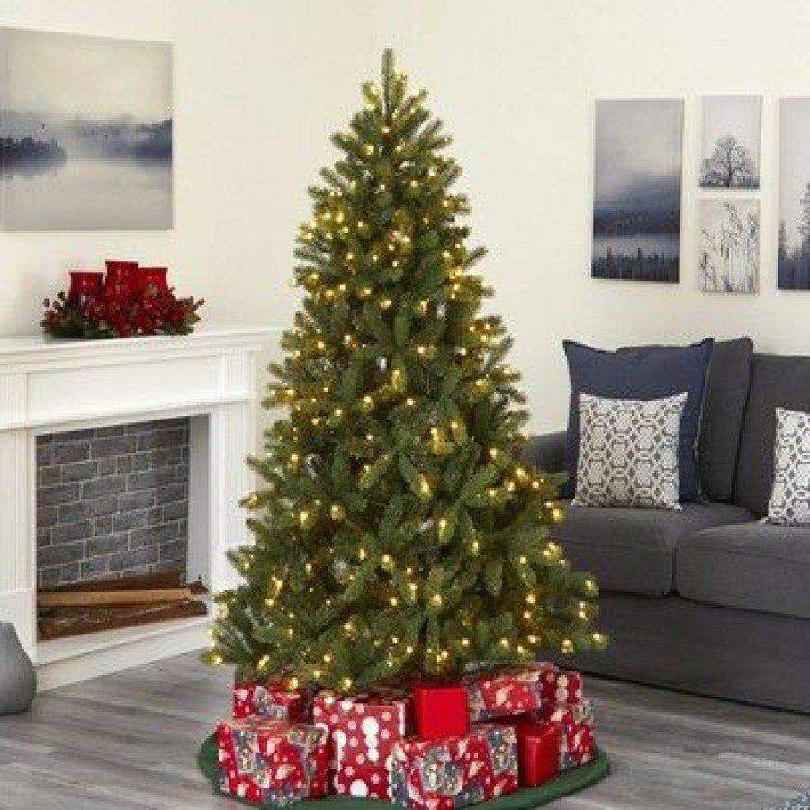 Spruce * | Nearly Natural 6' Pre-Lit Led New Haven Spruce Artificial Christmas Tree Clear Lights