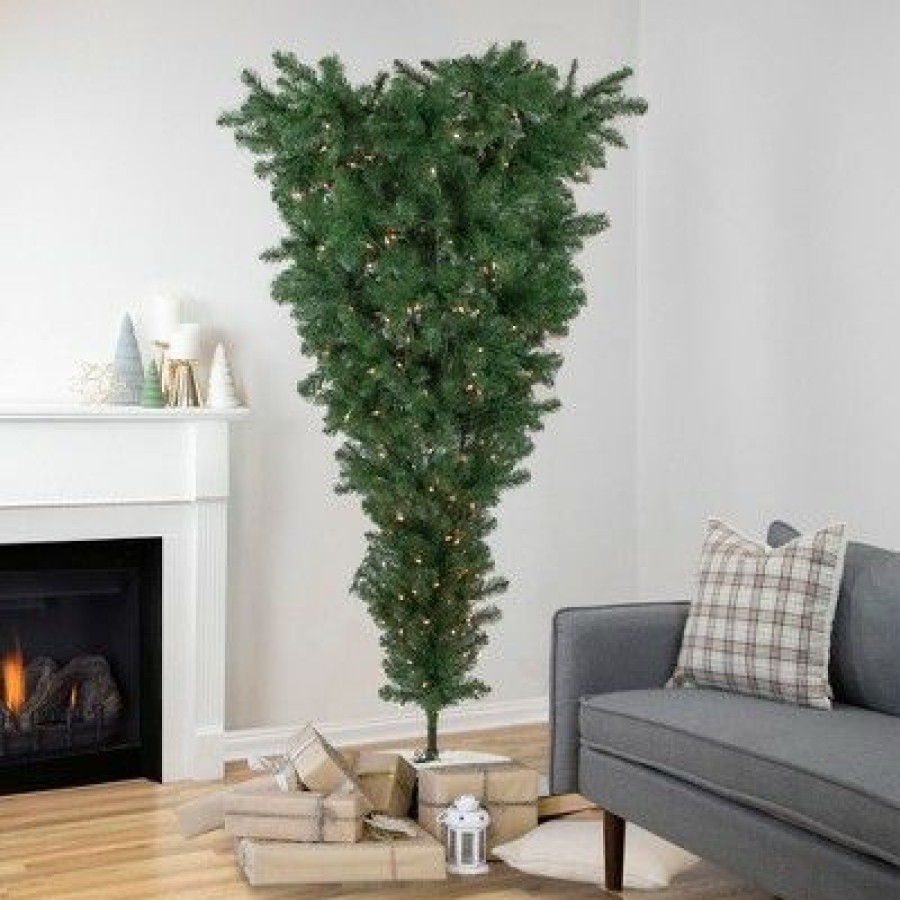 Spruce * | Northlight 5.5 Pre-Lit Medium Upside Down Spruce Artificial Christmas Tree, Clear Lights