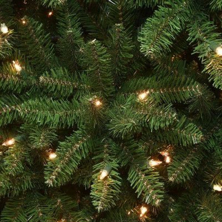 Fir Wood * | National Tree Company Artificial Pre-Lit Slim Christmas Tree, Green, Kingswood Fir, White Lights, Includes Stand, 7 Feet