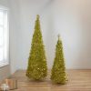 Pine * | Northlight 4 Gold Tinsel Pop-Up Artificial Christmas Tree, Unlit