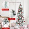 Pine * | Tangkula 7Ftslim Pencil Tree Hinged Artificial Christmas Tree W/627 Branches Tips