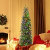 Pine * | Costway 6 Ft/7.5 Ft Pre-Lit Hinged Artificial Christmas Tree W/ 648/796 Tips & 270/350 Led Lights