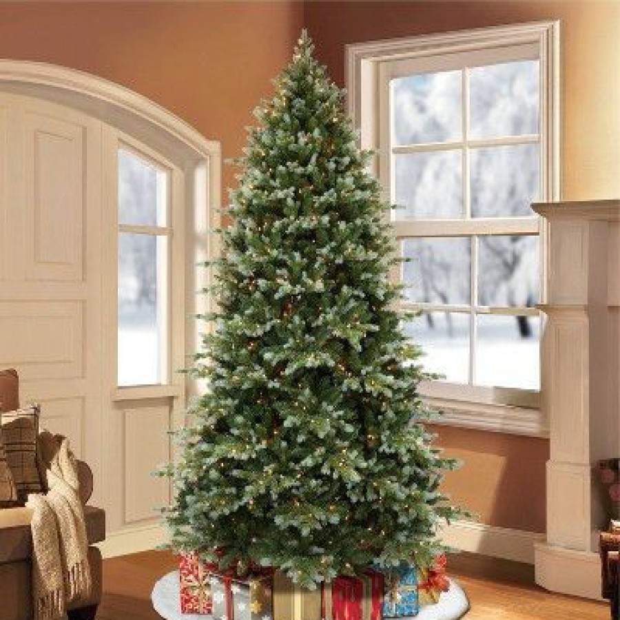 Spruce * | Puleo 7.5' Pre-Lit Full Colorado Blue Spruce Artificial Christmas Tree White Lights