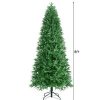 Pine * | Costway 8Ft Pre-Lit Hinged Christmas Tree W/ 600 Led Lights & 9 Dynamic Effects