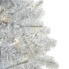 Unidentified Plant Variety * | Treetopia Silver Stardust 5 Foot Artificial Prelit Full Tinsel Christmas Tree Holiday Decoration With White Led Lights, Premium Stand & Foot Pedal