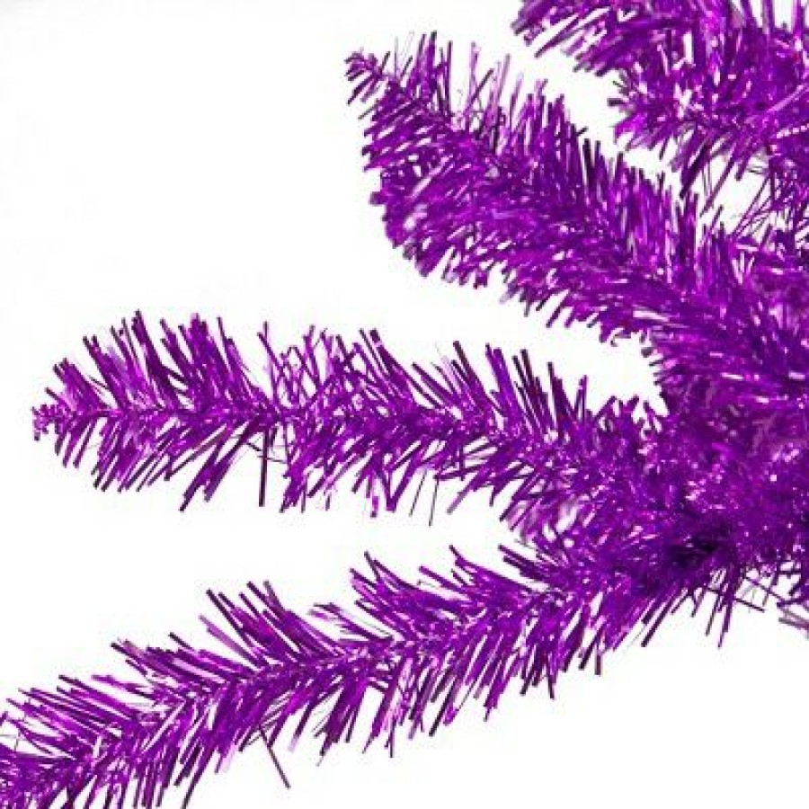 Pine * | Northlight 7 Metallic Purple Tinsel Artificial Christmas Tree Unlit