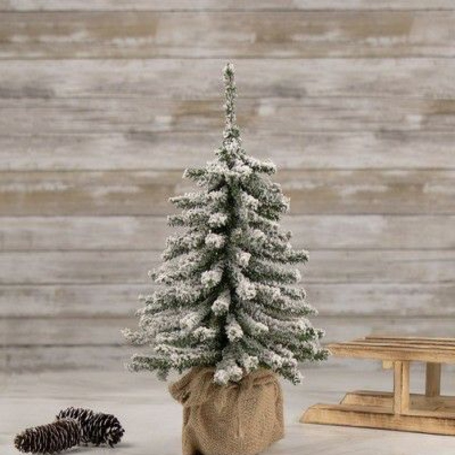 Pine * | Northlight 15 Potted Flocked Downswept Mini Village Pine Medium Artificial Christmas Tree, Unlit