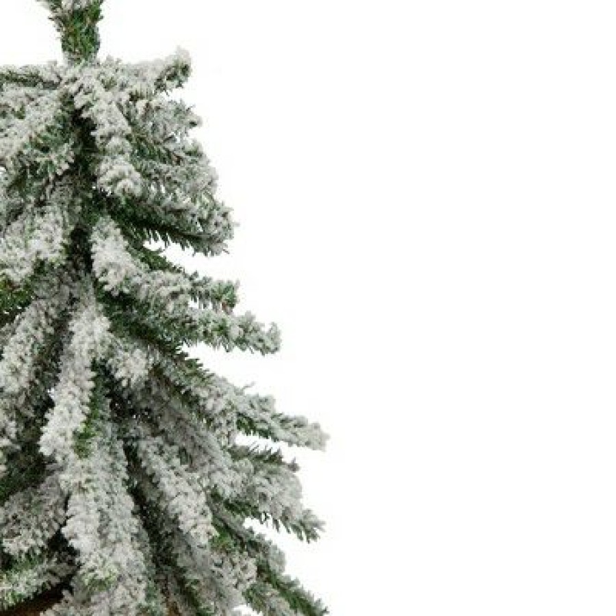 Pine * | Northlight 15 Potted Flocked Downswept Mini Village Pine Medium Artificial Christmas Tree, Unlit