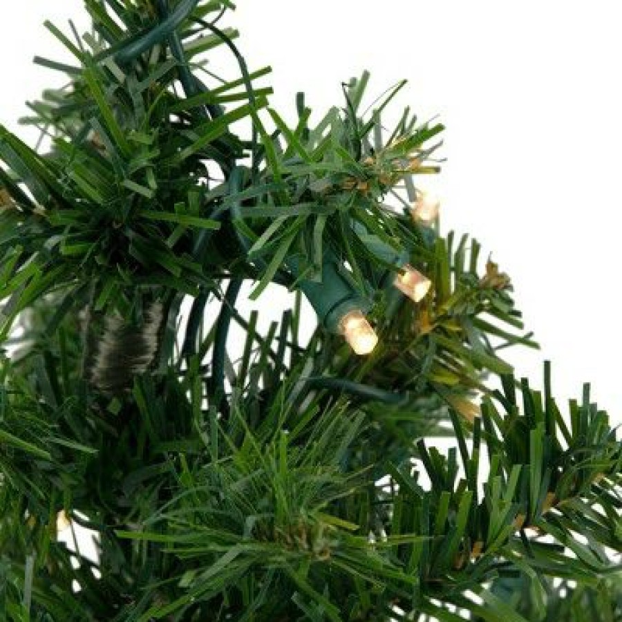 Pine * | Northlight 18 Pre-Lit Two-Tone Green Pine Artificial Christmas Tree In Burlap, Clear Led Lights