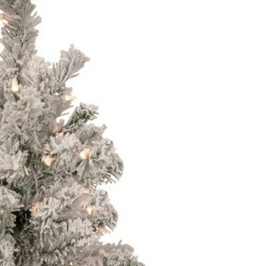 Pine * | Northlight 2 Pre-Lit Flocked Madison Pine Artificial Christmas Tree, Clear Lights