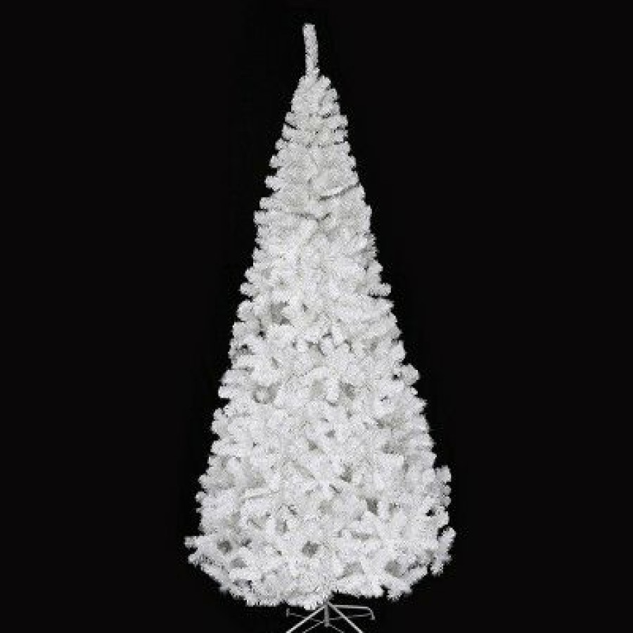 Pine * | Tangkula 8Ft White Artificial Pvc Christmas Tree Festive Winter Tree W/ Stand (Indoor/Outdoor)