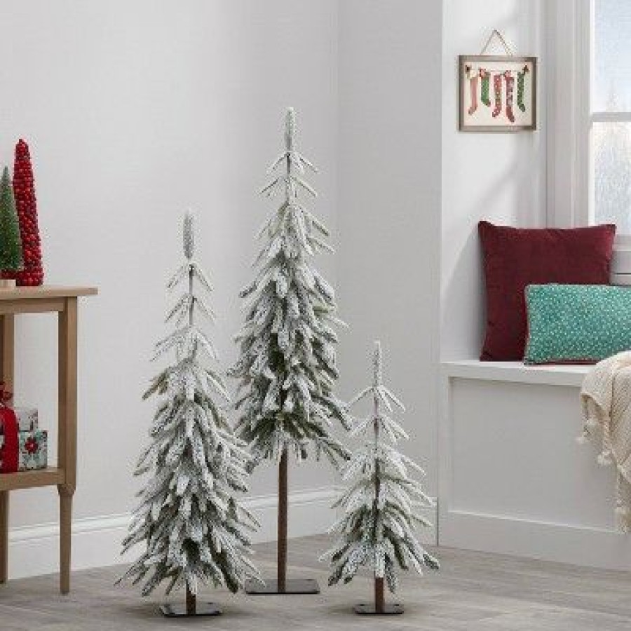 Balsam Fir * | 3' Unlit Downswept Flocked Alpine Balsam Artificial Christmas Tree Wondershop