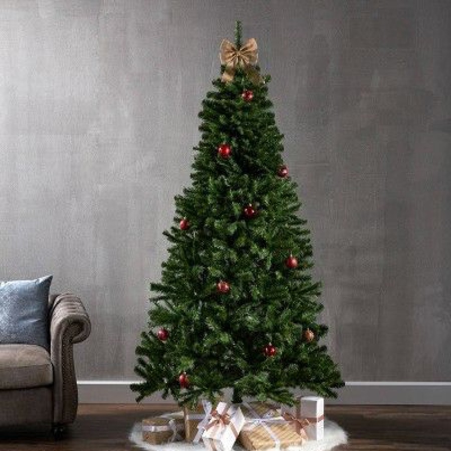 Fir Wood * | 7Ft Noble Fir Hinged Artificial Christmas Tree Christopher Knight Home