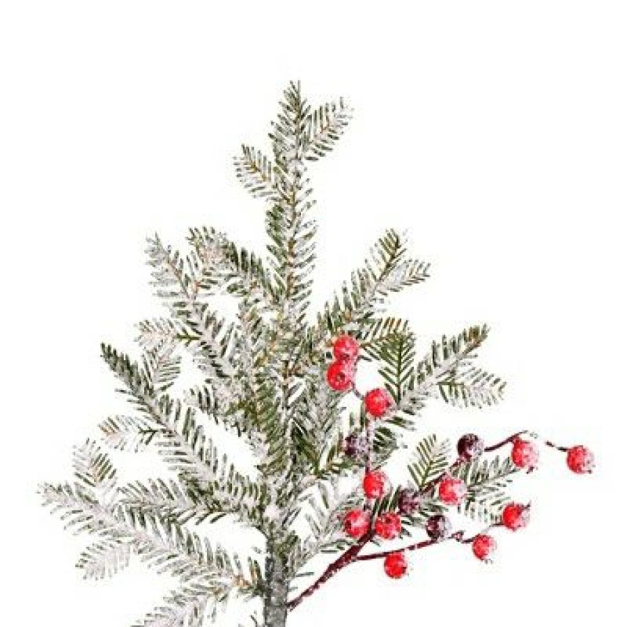 Unidentified Plant Variety * | Vickerman Frosted Berry Potted Pine Artificial Christmas Tree