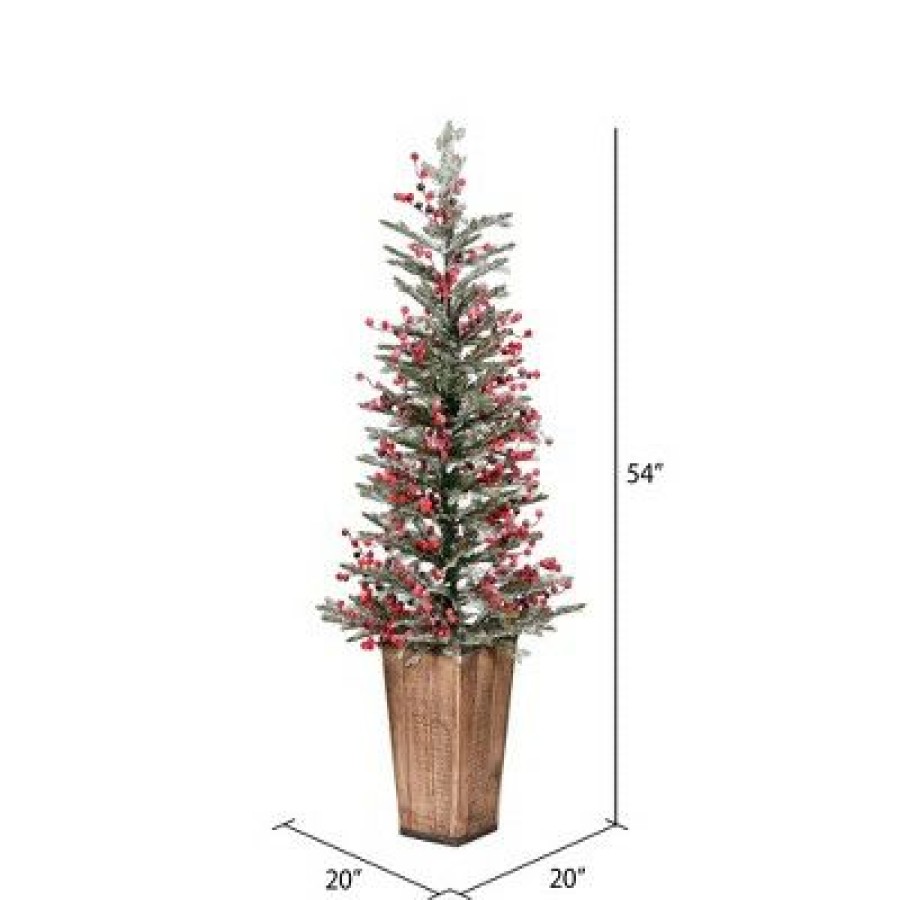 Unidentified Plant Variety * | Vickerman Frosted Berry Potted Pine Artificial Christmas Tree